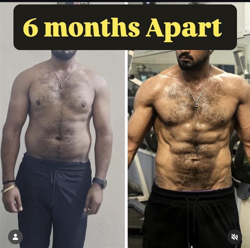 Client transformation — Lost body fat, kept size